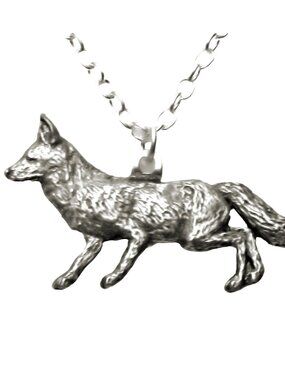 Wildlife pewter fox necklace 597